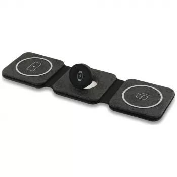 Guess 4G Wireless Charger - MagSafe 3-in-1 Inductive Charging Station for iPhone, AirPods and Apple Watch 15W (Black)