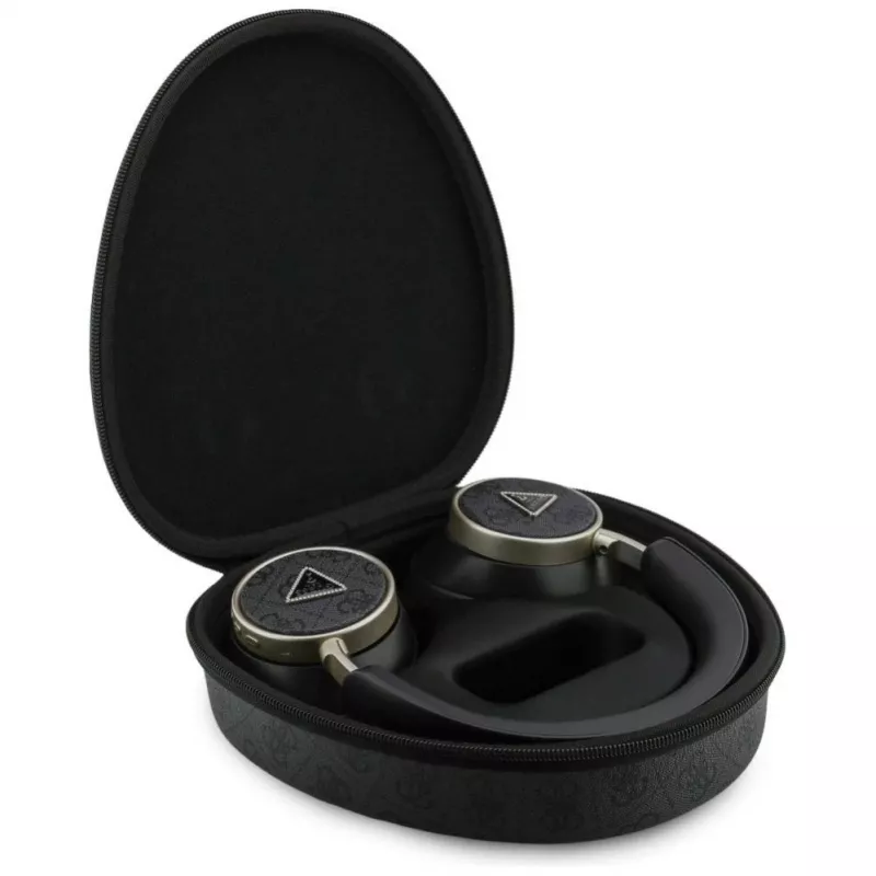 Guess 4G Triangle Logo Wireless Bluetooth 5.4 Over-Ear Headphones with ENC, Black