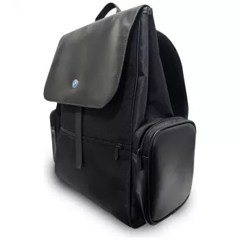 BMW Side Pockets Metal Logo 15 Laptop Backpack Black