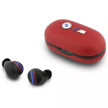BMW M Metal Logo TWS Bluetooth Earbuds with ENC, Red