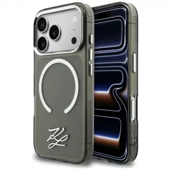 KARL LAGERFELD IML KL Script Logo MagSafe Case for Apple iPhone 17 Pro Max, Black