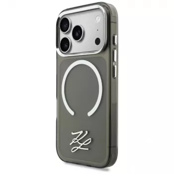 KARL LAGERFELD IML KL Script Logo MagSafe Case for Apple iPhone 17 Pro Max, Black