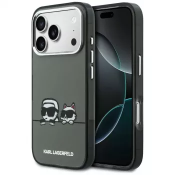 KARL LAGERFELD IML Karl & Choupette Peekaboo Logo MagSafe Case for Apple iPhone 17 Pro, Black
