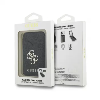 Guess 4G Stand & Mirror Magsafe Phone Wallet Case for Apple iPhone 15 Pro Max, Black