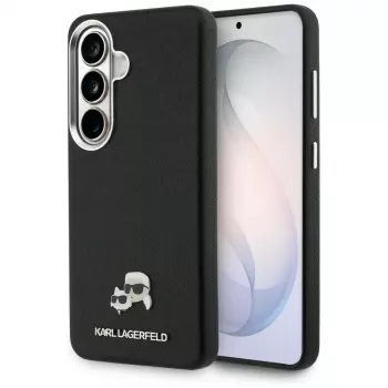 Karl Lagerfeld Saffiano KC Metal Logo MagSafe Case for Samsung Galaxy S26, Black