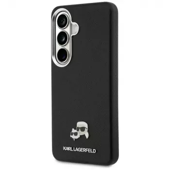 Karl Lagerfeld Saffiano KC Metal Logo MagSafe Case for Samsung Galaxy S26, Black