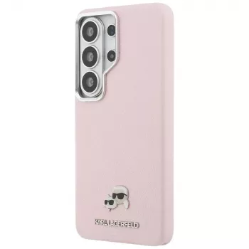KARL LAGERFELD Saffiano KC Metal Logo MagSafe Case for Samsung Galaxy S26 Ultra - Pink
