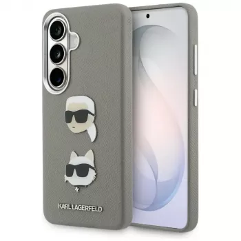 Karl Lagerfeld Saffiano DoubleHeads Metal Case for Samsung Galaxy S26 Silver