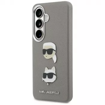 Karl Lagerfeld Saffiano DoubleHeads Metal Case for Samsung Galaxy S26 Silver