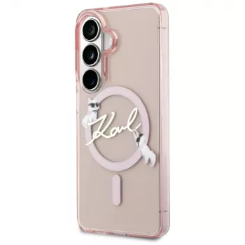 Karl Lagerfeld IML KC Script MagSafe Case for Samsung Galaxy S26, Pink