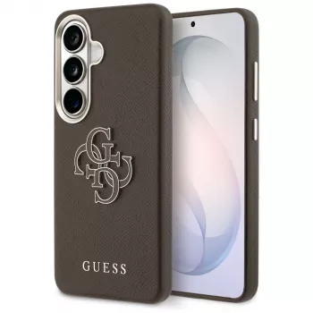 Guess Grained Big 4G Metal Logo Case for Samsung Galaxy S26+ Brown