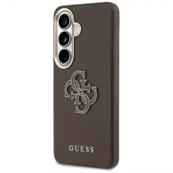 Guess Grained Big 4G Metal Logo Case for Samsung Galaxy S26+ Brown