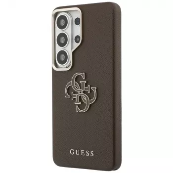 Guess Grained Big 4G Metal Logo Case for Samsung Galaxy S26 Ultra - Brown