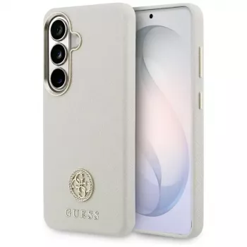 Guess Rhinestone Round Logo MagSafe Case for Samsung Galaxy S26 Beige