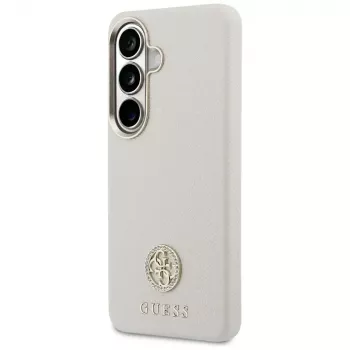 Guess Rhinestone Round Logo MagSafe Case for Samsung Galaxy S26 Beige