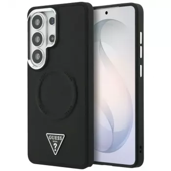 Guess Embossed Ring Triangle Logo MagSafe Case for Samsung Galaxy S26 Ultra Black