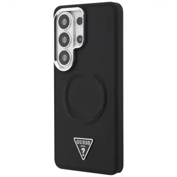 Guess Embossed Ring Triangle Logo MagSafe Case for Samsung Galaxy S26 Ultra Black