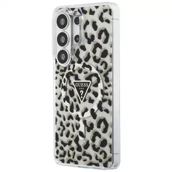 Guess IML Leopard Print Triangle MagSafe Case for Samsung Galaxy S26 Ultra (Black)
