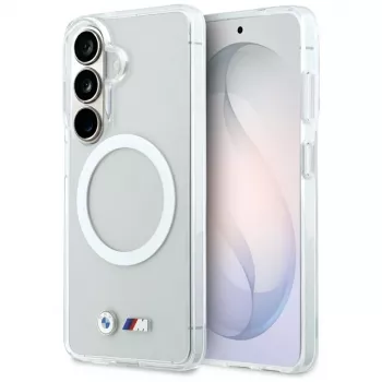 BMW IML Shockproof Metal Logo MagSafe Case for Samsung Galaxy S26 Transparent