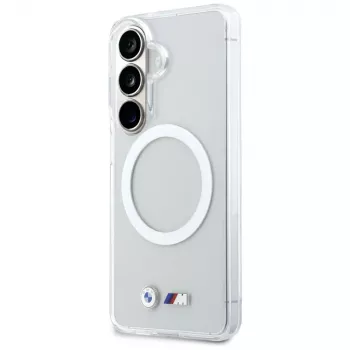 BMW IML Shockproof Metal Logo MagSafe Case for Samsung Galaxy S26 Transparent