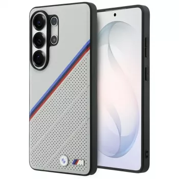 BMW Tricolor Metal Logo MagSafe Case for Samsung Galaxy S26 Ultra Grey