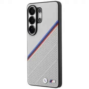BMW Tricolor Metal Logo MagSafe Case for Samsung Galaxy S26 Ultra Grey