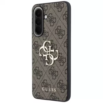Guess Leather 4G Metal Logo Case for Samsung Galaxy A37 5G - Brown