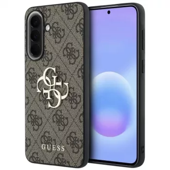 Guess Leather 4G Metal Logo Case for Samsung Galaxy A57 5G Brown