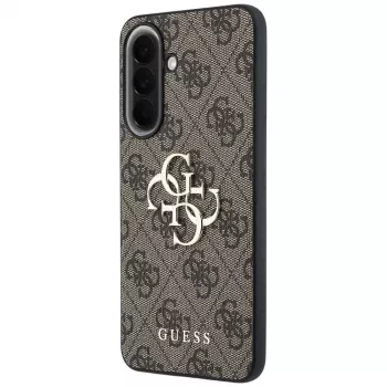 Guess Leather 4G Metal Logo Case for Samsung Galaxy A57 5G Brown