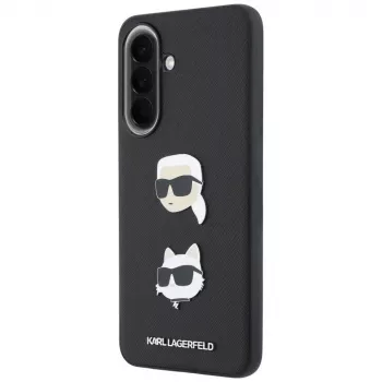 KARL LAGERFELD Protective Case for Samsung Galaxy A57 5G, Black, with Karl & Choupette Heads, Pins & Logo