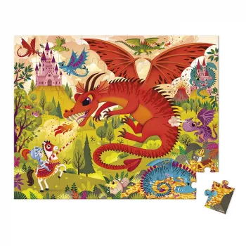Janod Puzzle in Suitcase Dragon Kingdom 54 Pieces 5+ Made in France