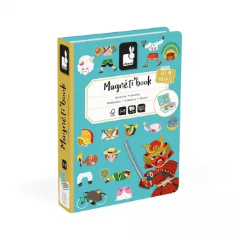 Janod Magnetibook Historia - Magnetic Educational Toy for Children Ages 3-8