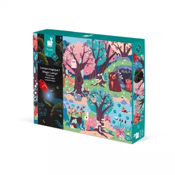 Janod Forest Glow-in-the-Dark Jigsaw Puzzle with UV Lamp 24 Pieces