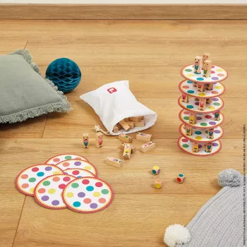 Janod Akrobaci J02757 Wooden Stacking Game