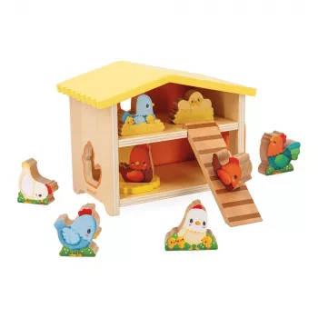 Janod My First Chicken Coop Wooden Farm Playset