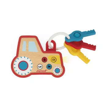 Janod Wooden Tractor with Sounds and Light Farm 18m+