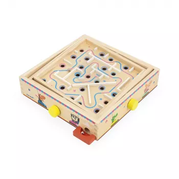Janod Applepop Ball Maze Game - Magnetic Stylus Wooden Labyrinth for Children 5+