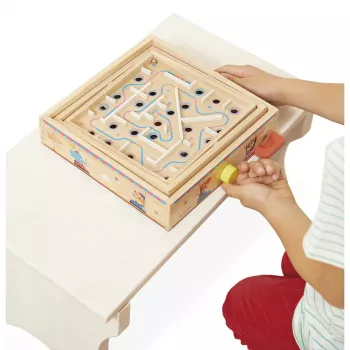 Janod Applepop Ball Maze Game - Magnetic Stylus Wooden Labyrinth for Children 5+