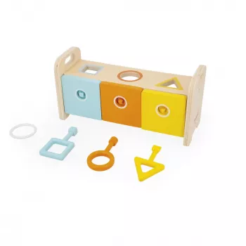 Janod Essentiel Wooden Shape Sorter with Keys