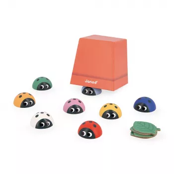 Janod Biedronki Memory - Ladybug Memory Game, 20 Pieces, FSC Wood, Ages 2-5
