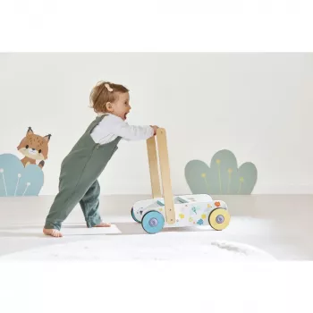 Janod Pure Push Walker with Building Blocks and Shape Sorter, 12m+