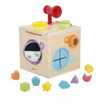 Janod Wooden Sensory Activity Cube 18m+