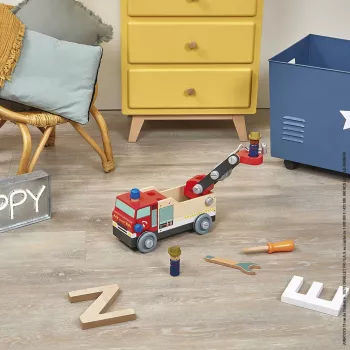 Janod Brico'kids Fire Truck Assembly Toy with Tools