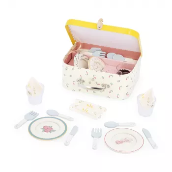 Janod Picnic Play Set in Suitcase with Accessories 24 Pieces Shiny Grandma 3+