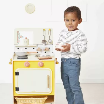 Janod Wooden Play Kitchen with 10 Accessories Shiny Grandma 3+