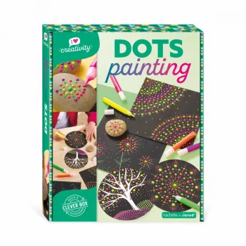 Janod I Love Creativity Dot Painting Art Kit - 4 Animal Cards with 6 Gouache Paints