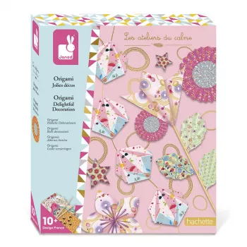 Janod Origami Kit - Creative Paper Folding Craft for Kids - 24 Sheets, 12 Animal Models - Les Ateliers du Calme