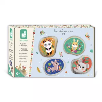 Janod Creative Craft Kit Decorative Stones 4 Pieces Small Animals 6+