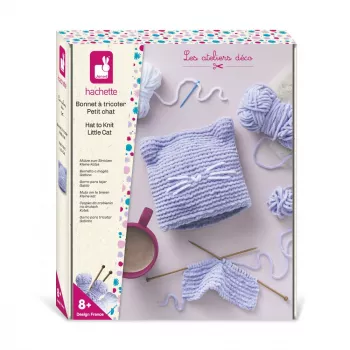 Janod Creative Knitting Kit - Kitten Hat for Children 8+