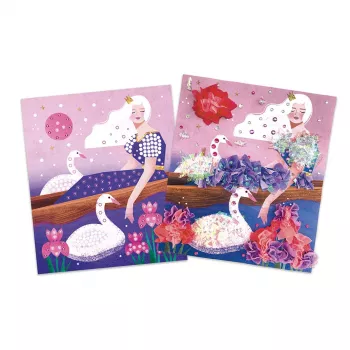 Janod Creative Craft Kit - Princesses with Ruffles, Glitter & Rhinestones 7+